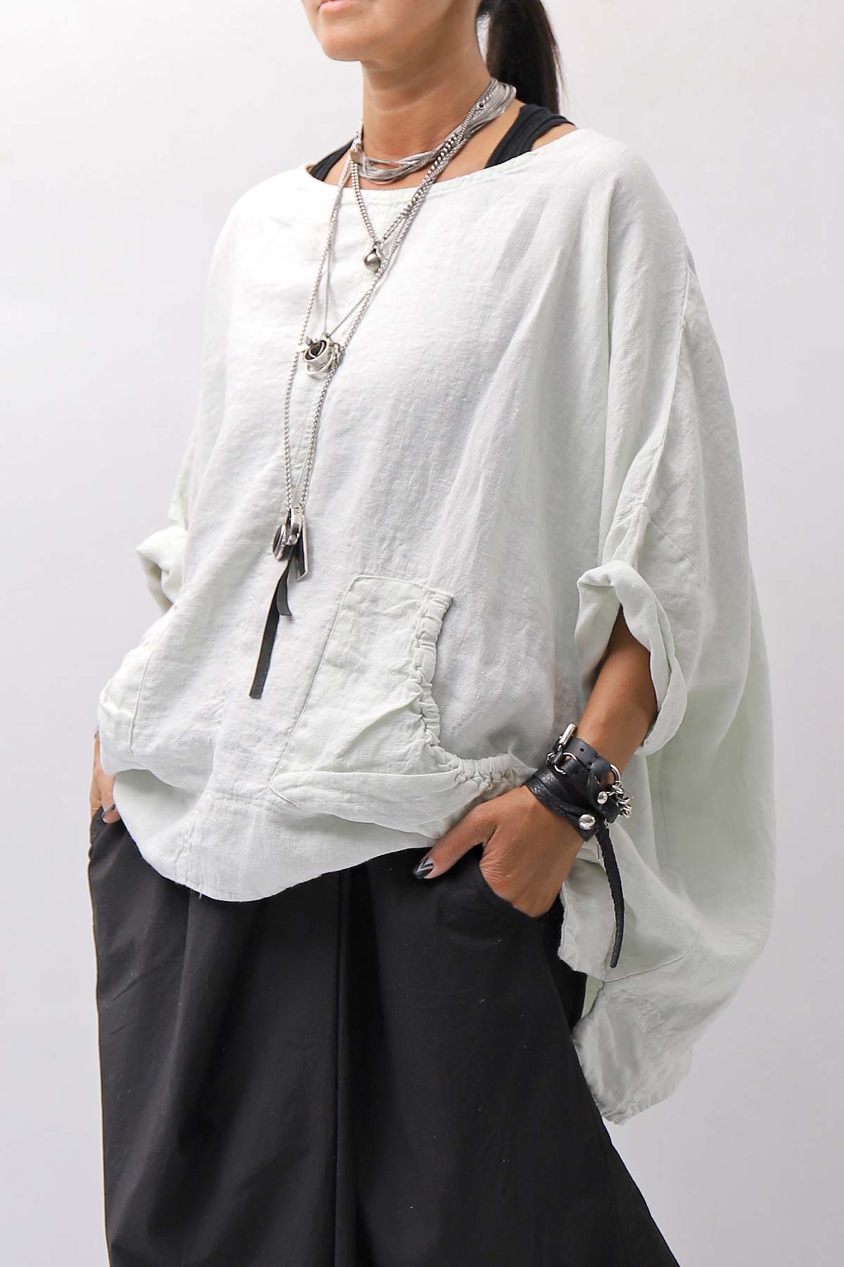 【RUNDHOLZ】 UNISEX OVERSIZED LINEN TOPS _SALINA