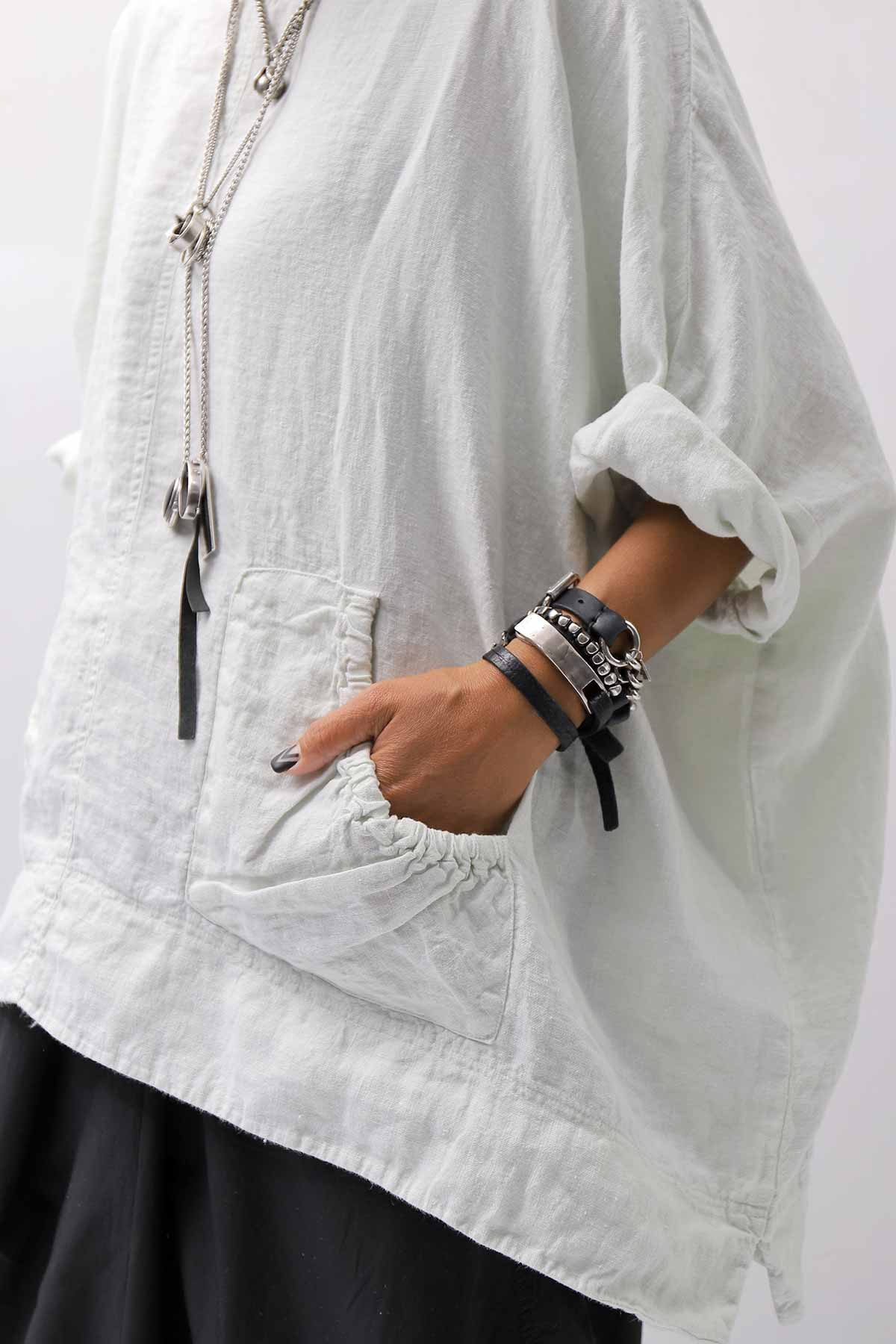 【RUNDHOLZ】 COTTON MESH KNIT TOPS _BLACK