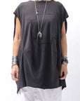 【PLÜ】 PLU ICON PATCH COTTON RIB BACK DRAPE TOP 5047_BLACK