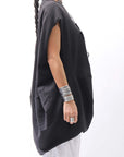 【PLÜ】 PLU ICON PATCH COTTON RIB BACK DRAPE TOP 5047_BLACK