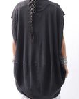 【PLÜ】 PLU ICON PATCH COTTON RIB BACK DRAPE TOP 5047_BLACK