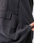 【PLÜ】 PLU ICON PATCH COTTON RIB BACK DRAPE TOP 5047_BLACK