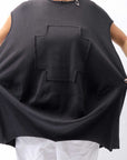【PLÜ】 PLU ICON PATCH COTTON RIB BACK DRAPE TOP 5047_BLACK