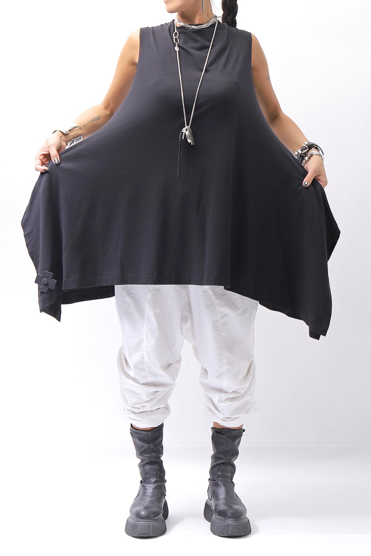 【PLÜ】 STRECTCH COTTON USUFUL TOP 5068_BLACK