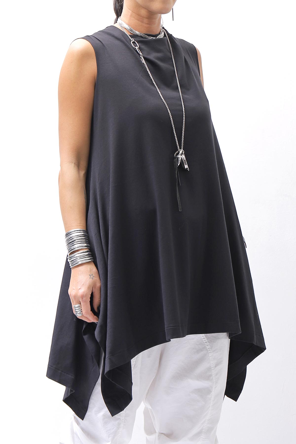 【PLÜ】 STRECTCH COTTON USUFUL TOP 5068_BLACK