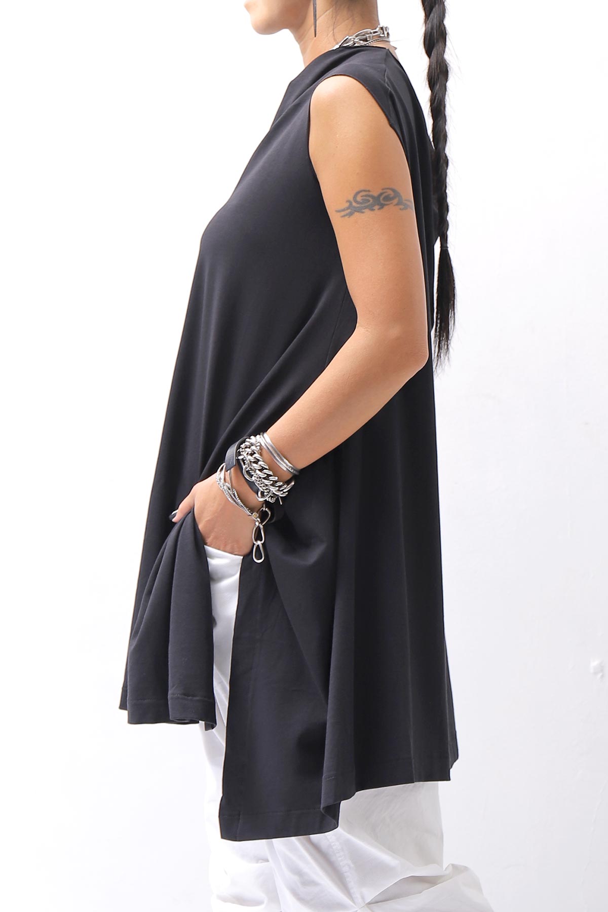 【PLÜ】 STRECTCH COTTON USUFUL TOP 5068_BLACK
