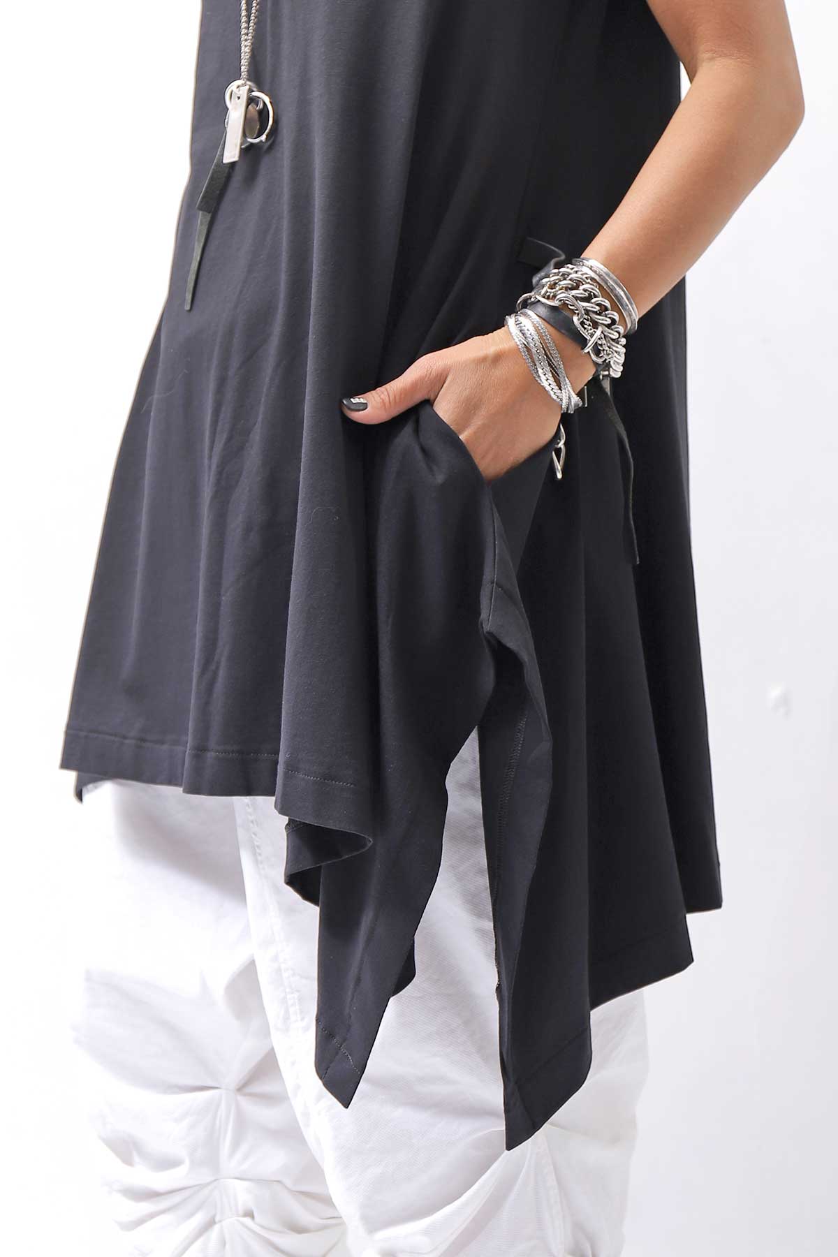 【PLÜ】 STRECTCH COTTON USUFUL TOP 5068_BLACK