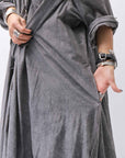 【RUNDHOLZ】 LIGHT COTTON SHIRT CARDIGAN DRESS 332 0912_BLACK WASH(GREY)