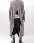 【NOSTRASANTISSIMA】 ASYMMETRY BACK CROSS CARDIGAN TS24_FUJI GREY