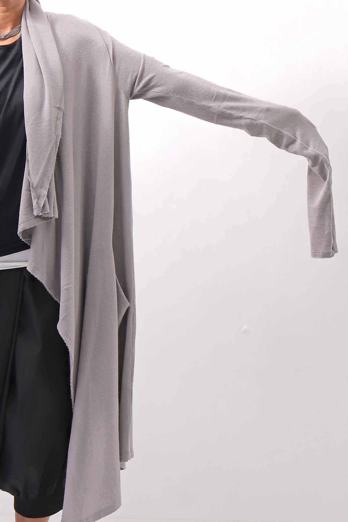 【NOSTRASANTISSIMA】 ASYMMETRY BACK CROSS CARDIGAN TS24_FUJI GREY