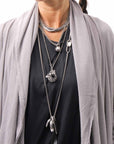 【NOSTRASANTISSIMA】 ASYMMETRY BACK CROSS CARDIGAN TS24_FUJI GREY