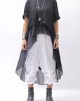 【studio b3】 COTTON LAYERED BACK LONG TOP MPB1822_BLACK
