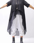 【studio b3】 COTTON LAYERED BACK LONG TOP MPB1822_BLACK