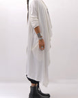 【NOSTRASANTISSIMA】 ASYMMETRY BACK CROSS CARDIGAN TS24_WHITE