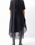 【studio b3】 COTTON LAYERED BACK LONG TOP MPB1822_BLACK