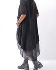 【studio b3】 COTTON LAYERED BACK LONG TOP MPB1822_BLACK