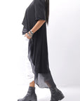 【studio b3】 COTTON LAYERED BACK LONG TOP MPB1822_BLACK