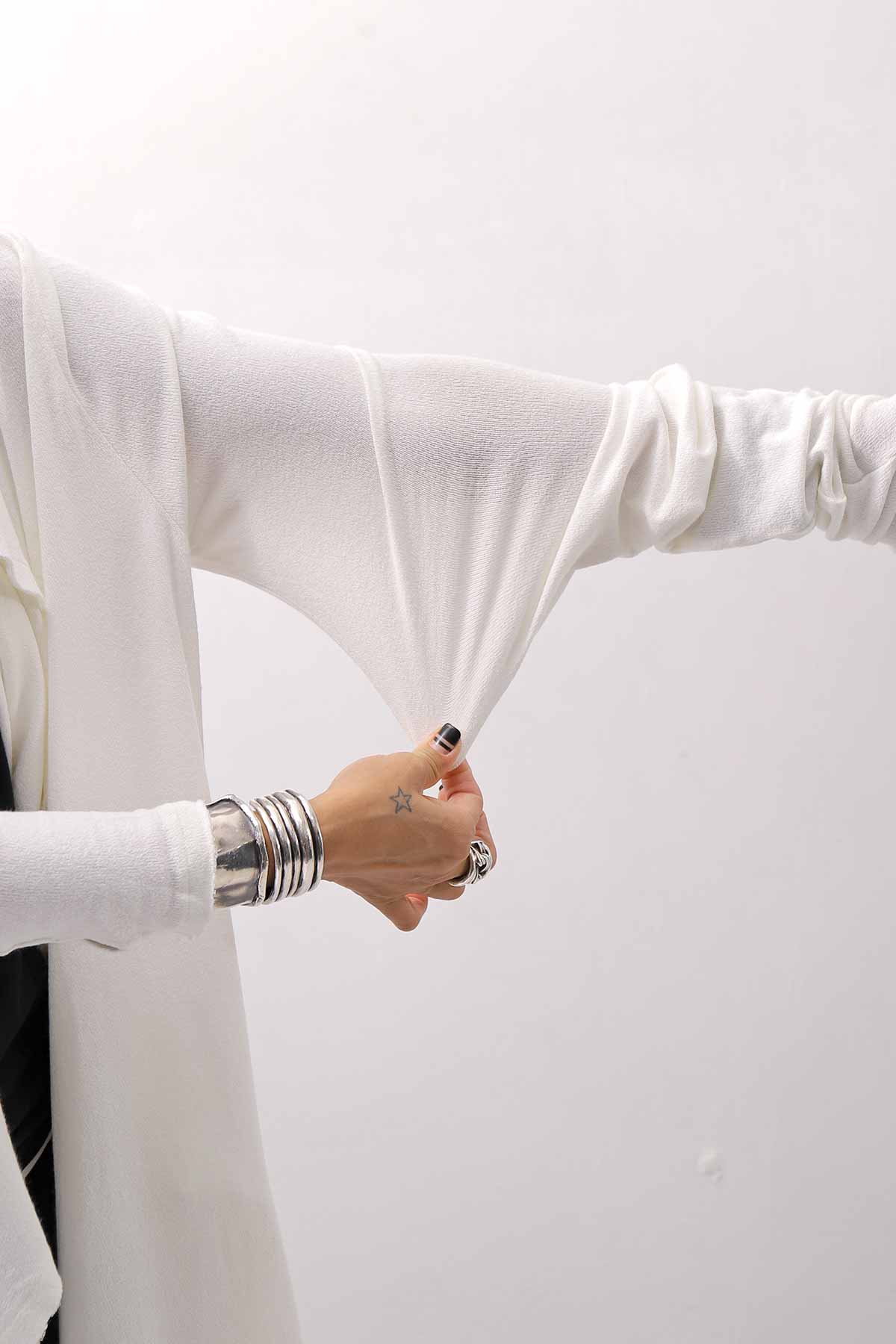 【NOSTRASANTISSIMA】 ASYMMETRY BACK CROSS CARDIGAN TS24_WHITE