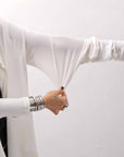 【NOSTRASANTISSIMA】 ASYMMETRY BACK CROSS CARDIGAN TS24_WHITE