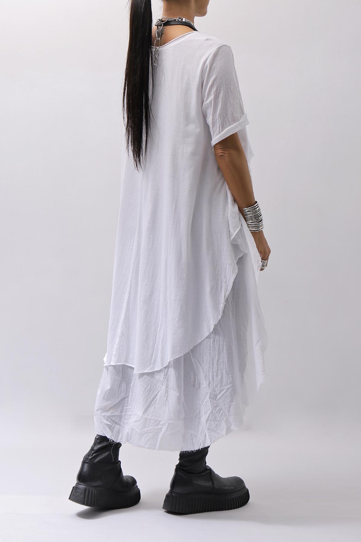 【studio b3】 COTTON LAYERED BACK LONG TOP MPB1822_WHITE