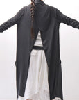 【NOSTRASANTISSIMA】 ASYMMETRY BACK CROSS CARDIGAN TS24_BLACK