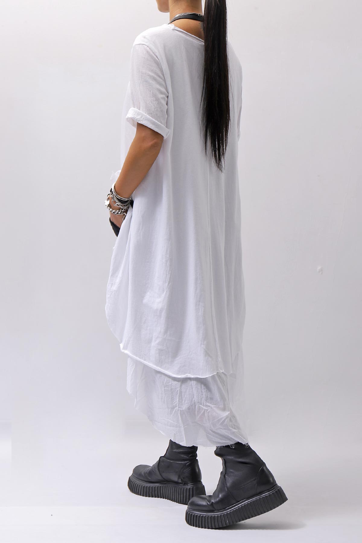 【studio b3】 COTTON LAYERED BACK LONG TOP MPB1822_WHITE
