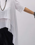 【studio b3】 COTTON LAYERED BACK LONG TOP MPB1822_WHITE