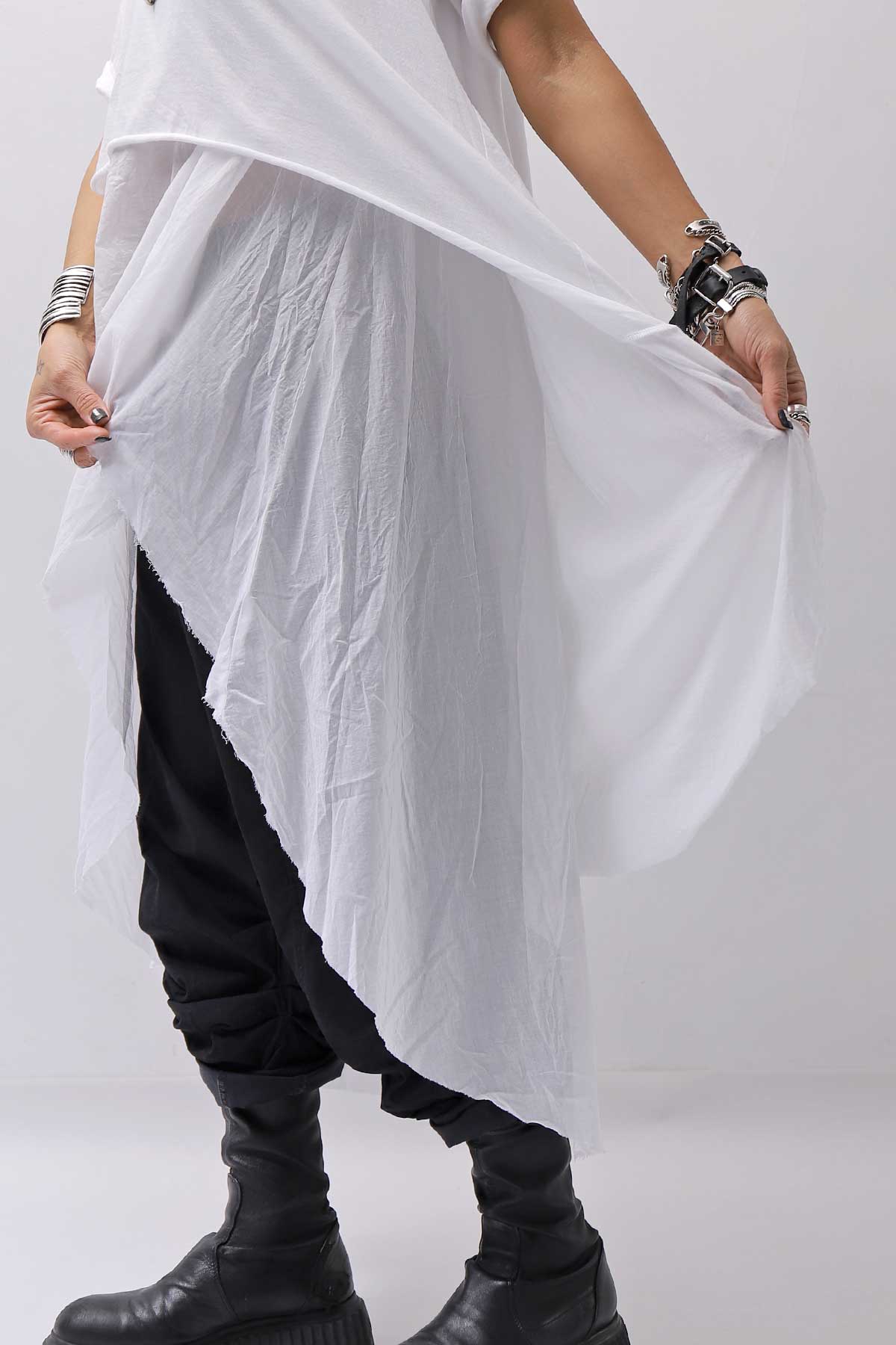 【studio b3】 COTTON LAYERED BACK LONG TOP MPB1822_WHITE