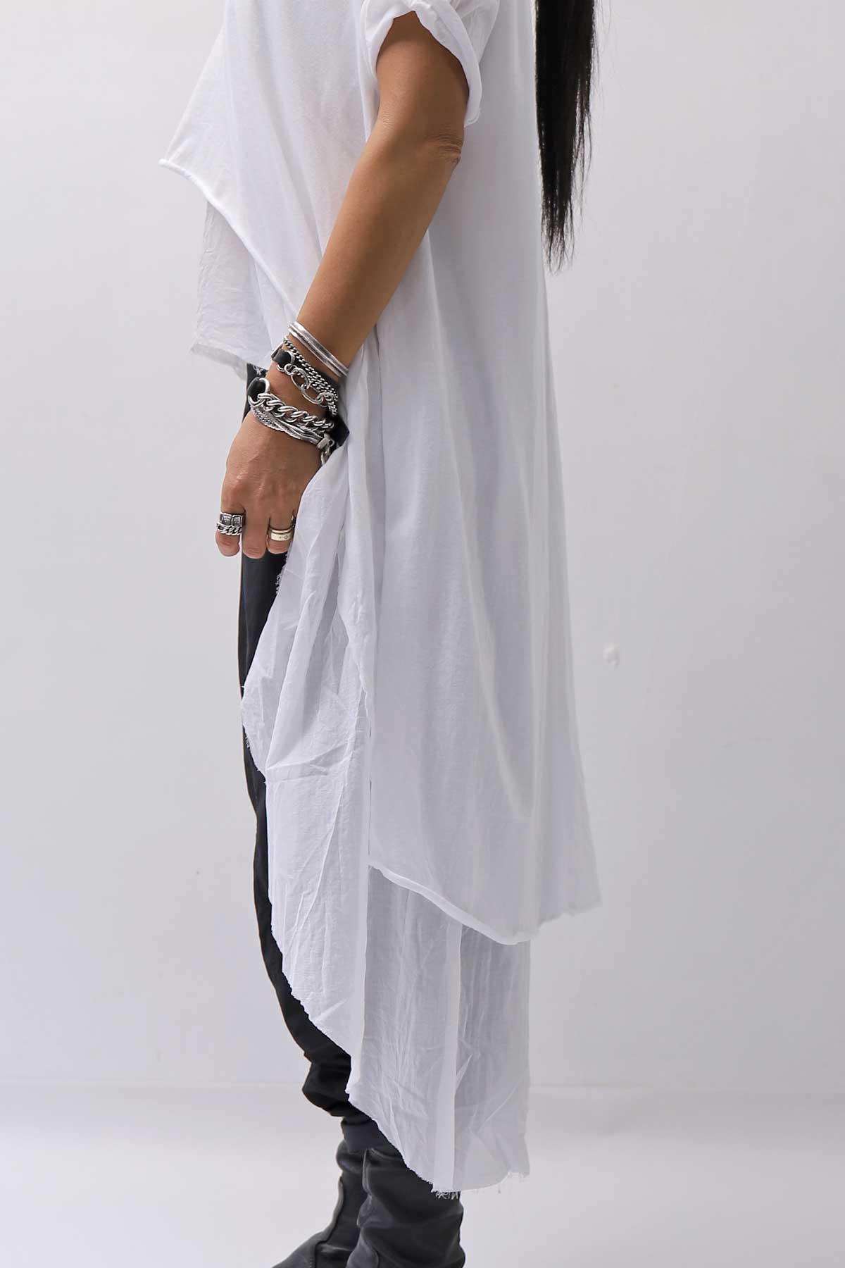【studio b3】 COTTON LAYERED BACK LONG TOP MPB1822_WHITE