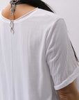 【studio b3】 COTTON LAYERED BACK LONG TOP MPB1822_WHITE