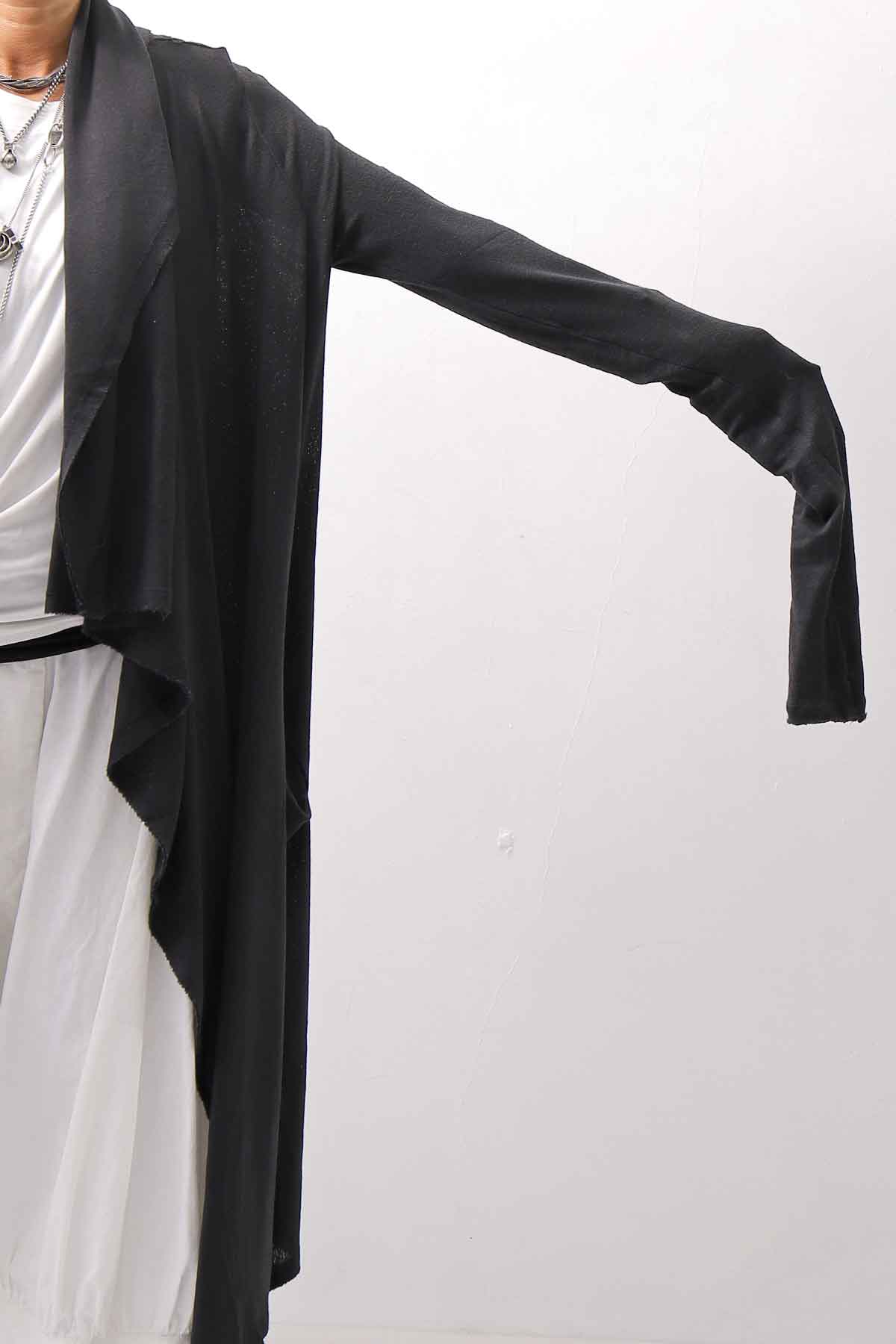 【NOSTRASANTISSIMA】 ASYMMETRY BACK CROSS CARDIGAN TS24_BLACK