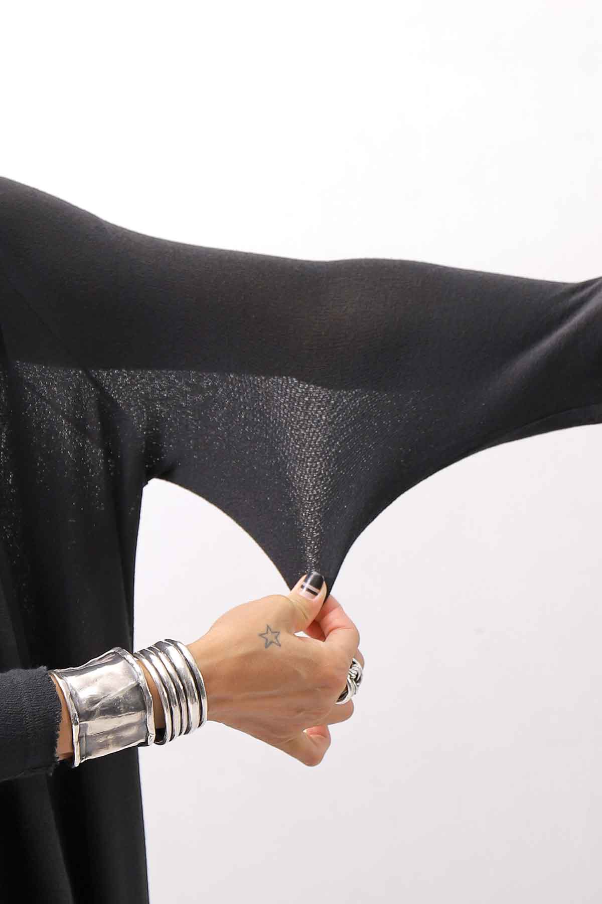 【NOSTRASANTISSIMA】 ASYMMETRY BACK CROSS CARDIGAN TS24_BLACK