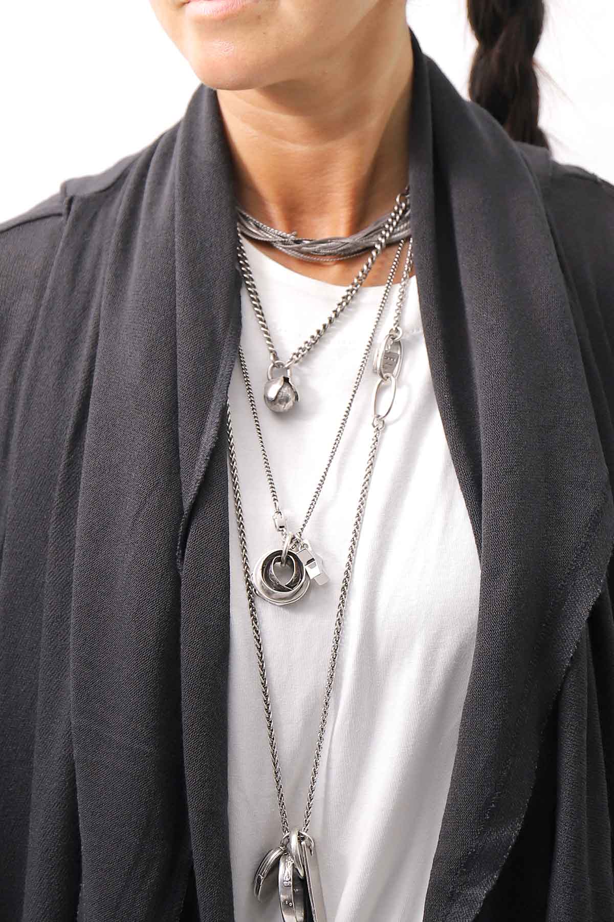 【NOSTRASANTISSIMA】 ASYMMETRY BACK CROSS CARDIGAN TS24_BLACK