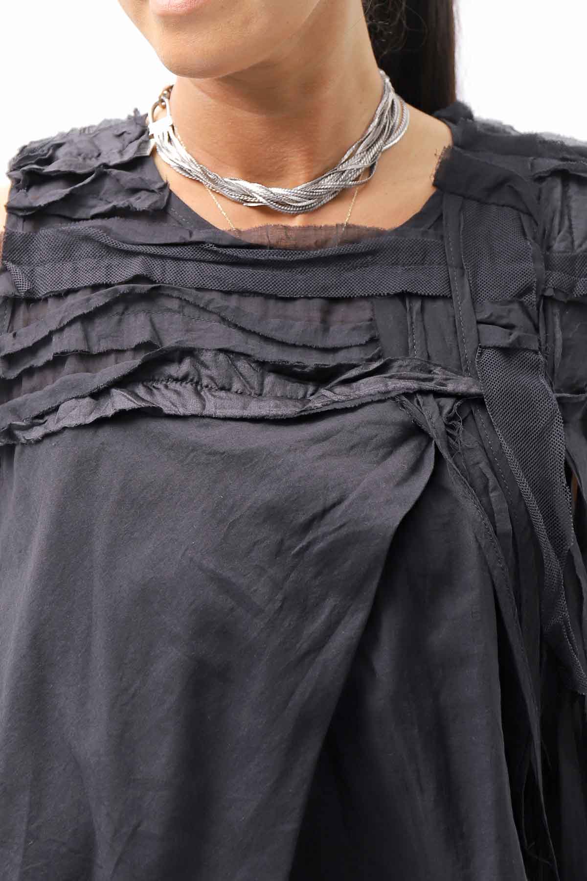 【studio b3】 HAND-MADE MIXED COTTON TOP MPB1881_BLACK