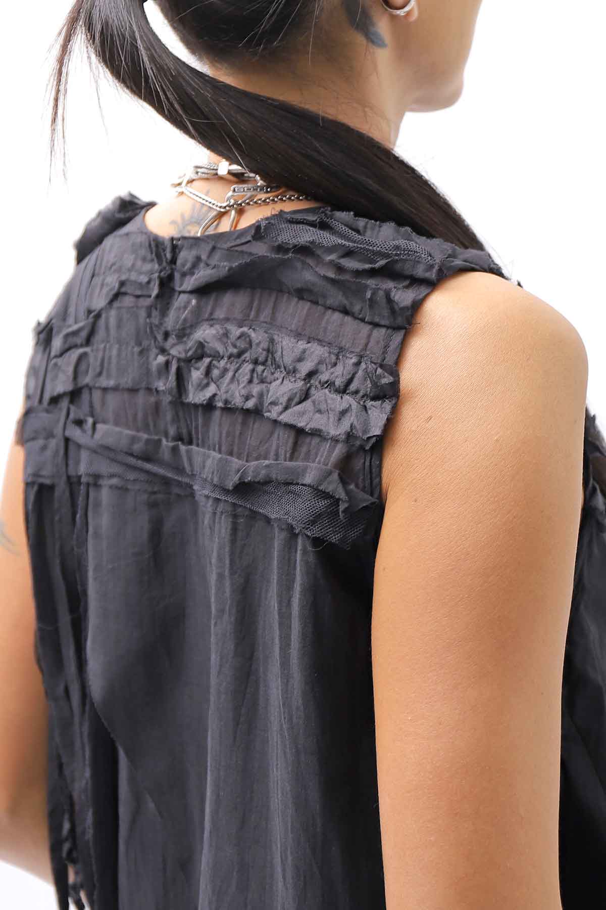 【studio b3】 HAND-MADE MIXED COTTON TOP MPB1881_BLACK