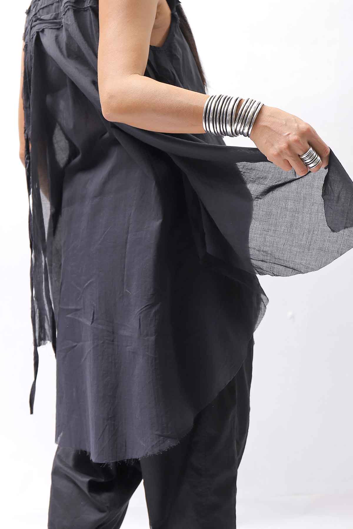 【studio b3】 HAND-MADE MIXED COTTON TOP MPB1881_BLACK