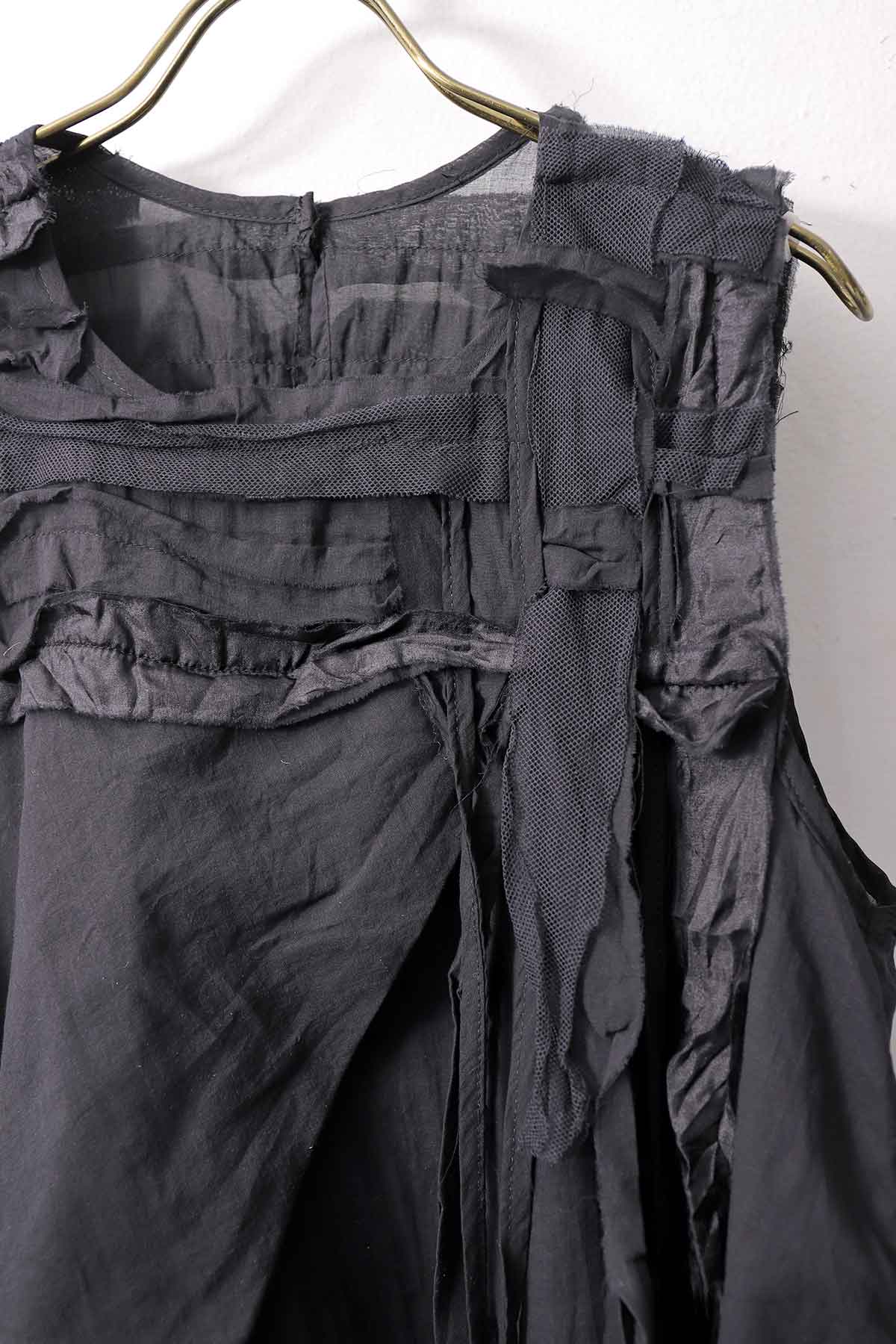 【studio b3】 HAND-MADE MIXED COTTON TOP MPB1881_BLACK