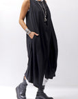 【RUNDHOLZ】 FRONT FLAP COTTON LONG TOP DRESS 337 0911_BLACK