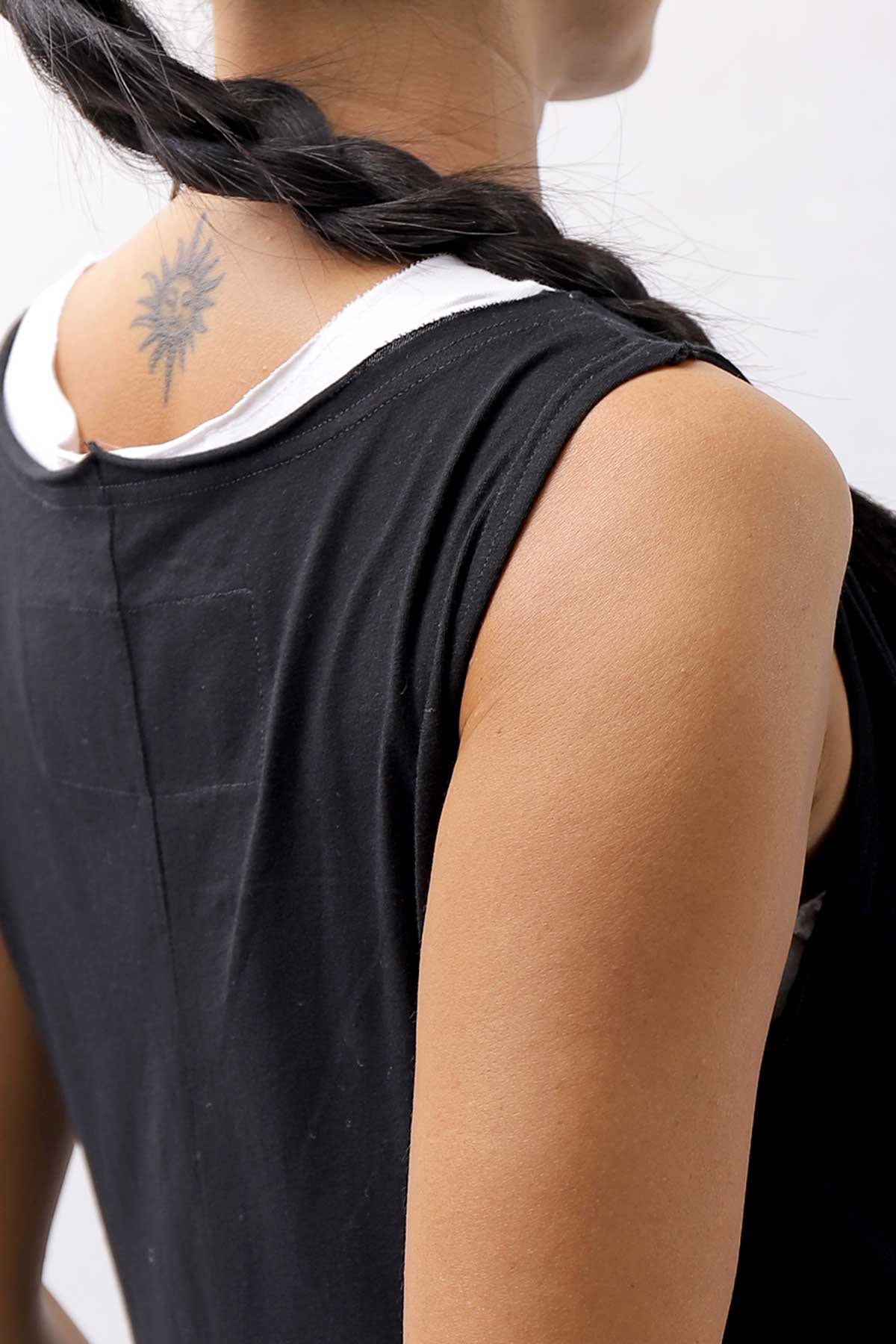 【RUNDHOLZ】 FRONT FLAP COTTON LONG TOP DRESS 337 0911_BLACK