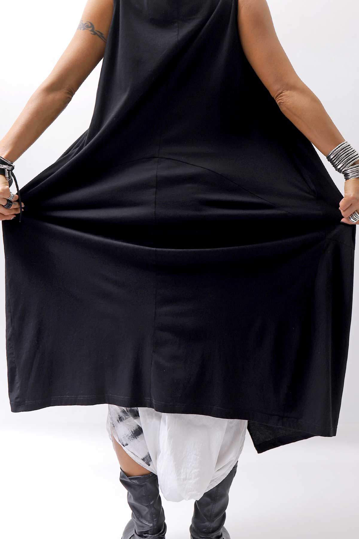 【RUNDHOLZ】 FRONT FLAP COTTON LONG TOP DRESS 337 0911_BLACK