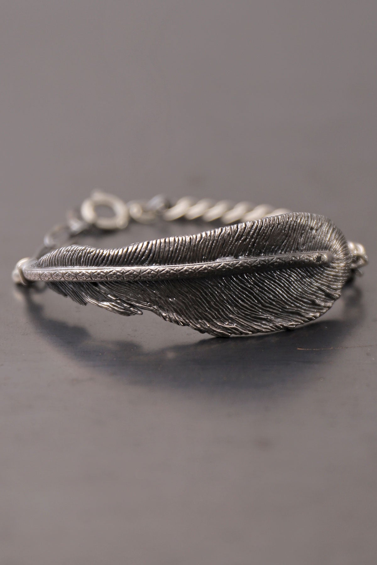【Rusty Thought】 SILVER FEATHER CHAIN BRACELET_RT06