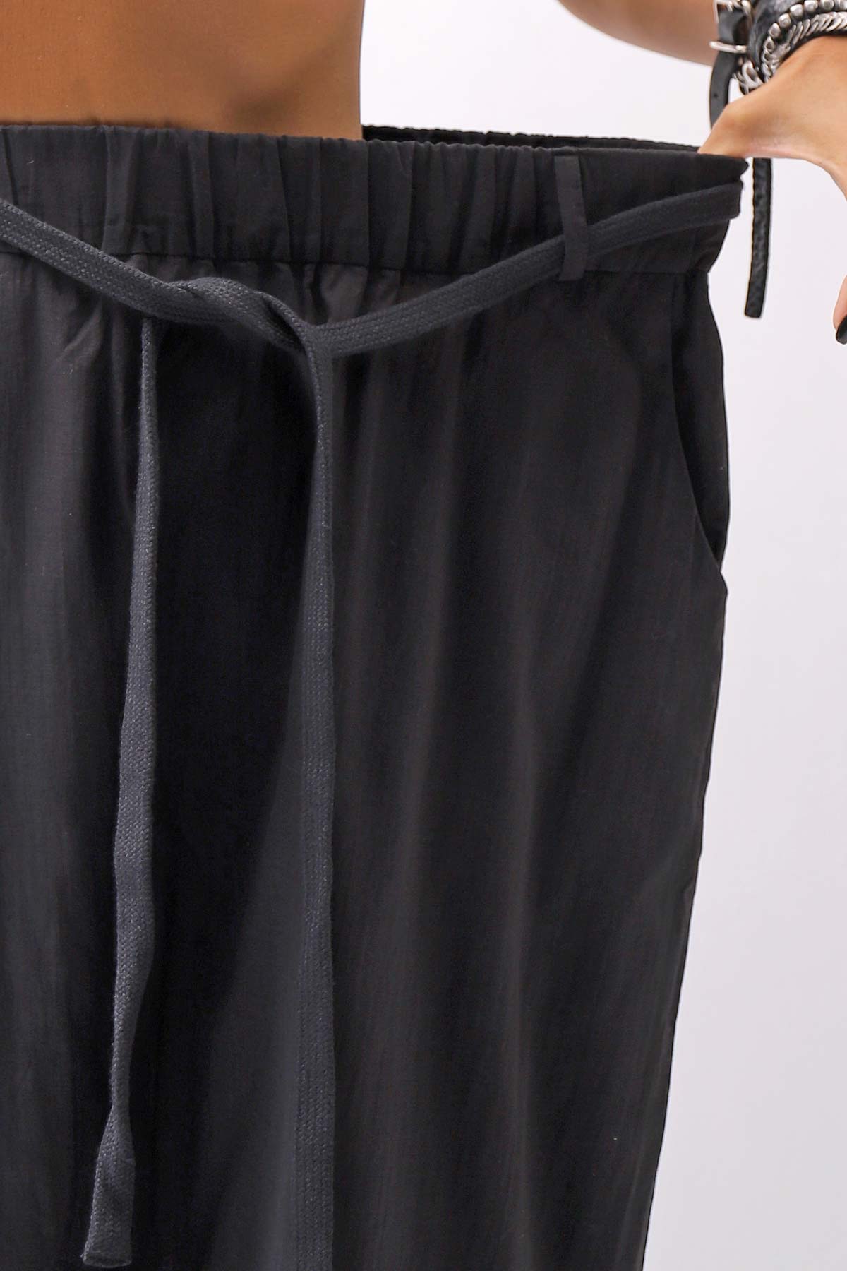 【studio b3】 UNISEX LIGHT COTTON EASY BOX PANTS NB2123_BLACK