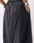 【studio b3】 UNISEX LIGHT COTTON EASY BOX PANTS NB2123_BLACK