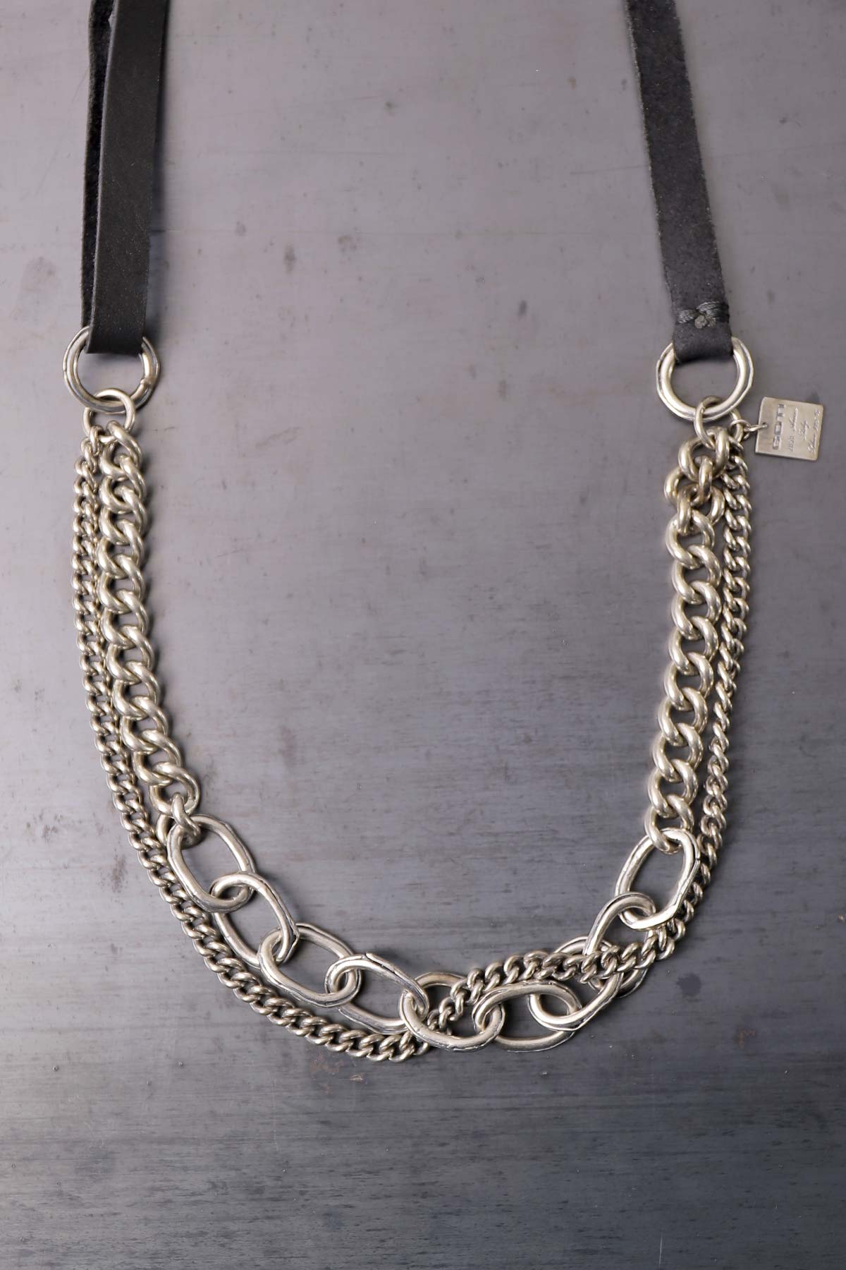 【GOTI】 MIXED CHAIN＆LEATHER NECKLACE_CN1978