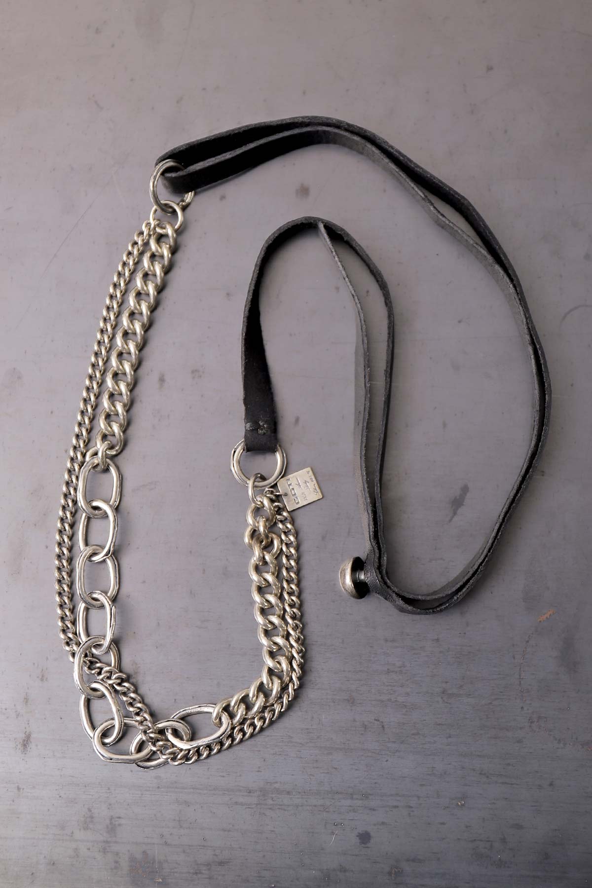 【GOTI】 MIXED CHAIN＆LEATHER NECKLACE_CN1978