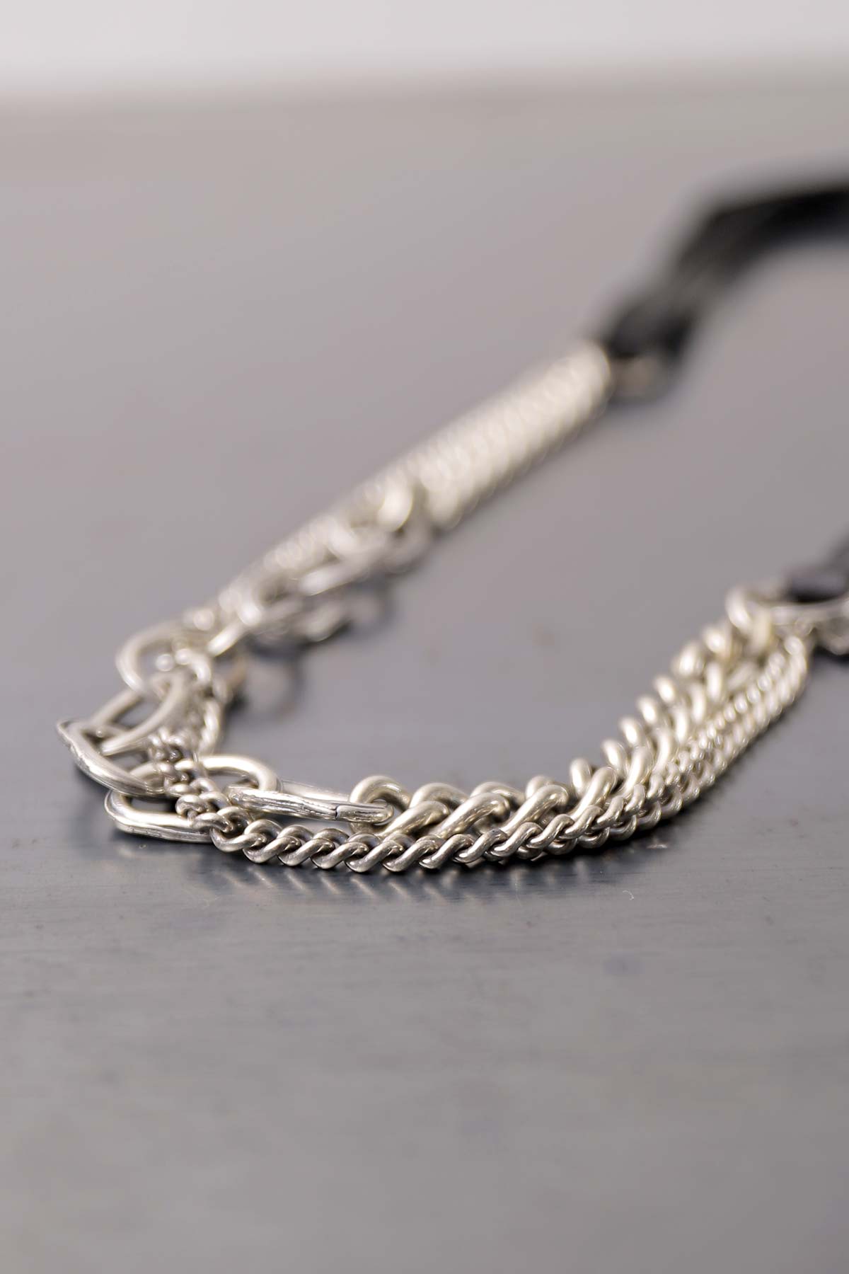 【GOTI】 MIXED CHAIN＆LEATHER NECKLACE_CN1978