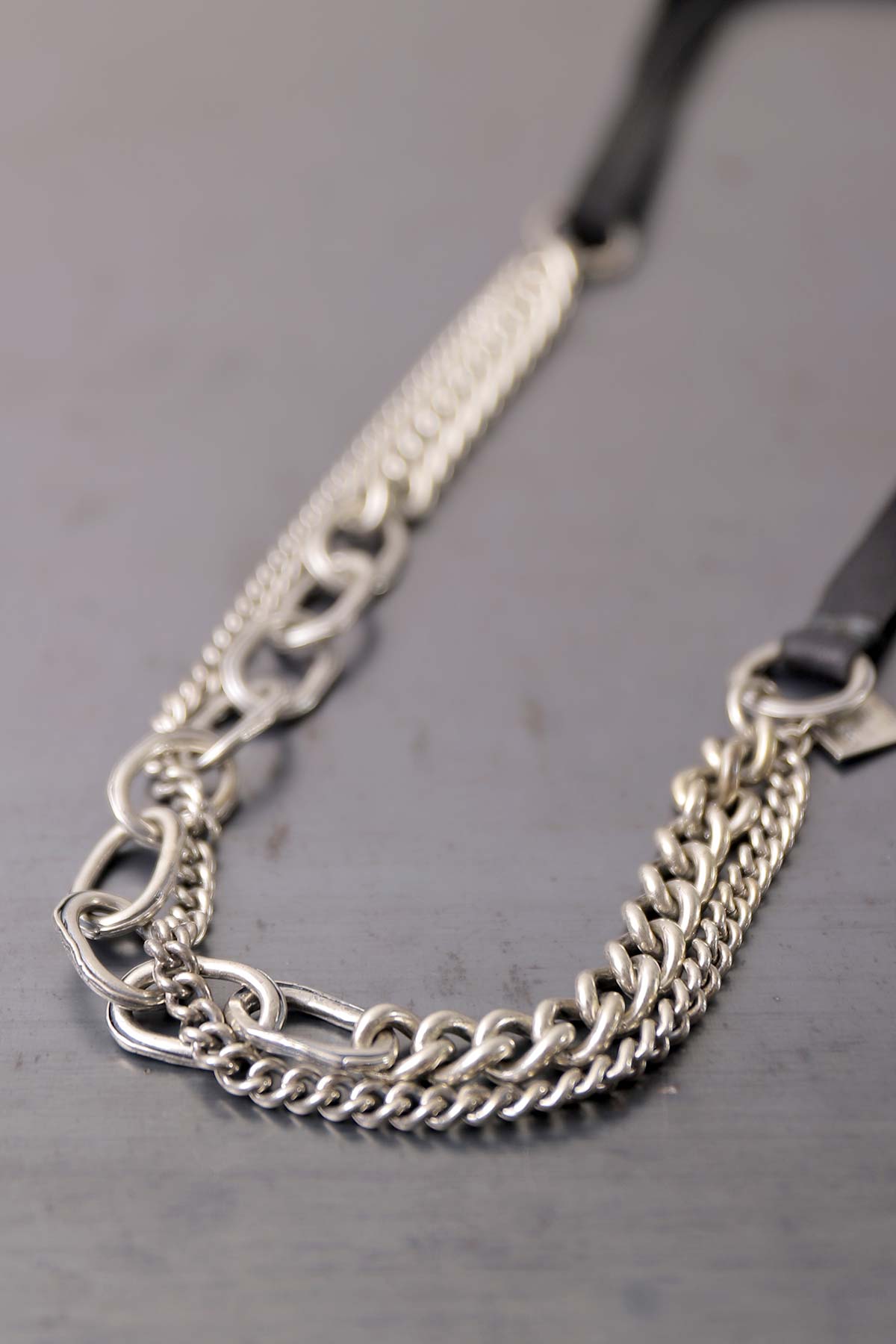 【GOTI】 MIXED CHAIN＆LEATHER NECKLACE_CN1978