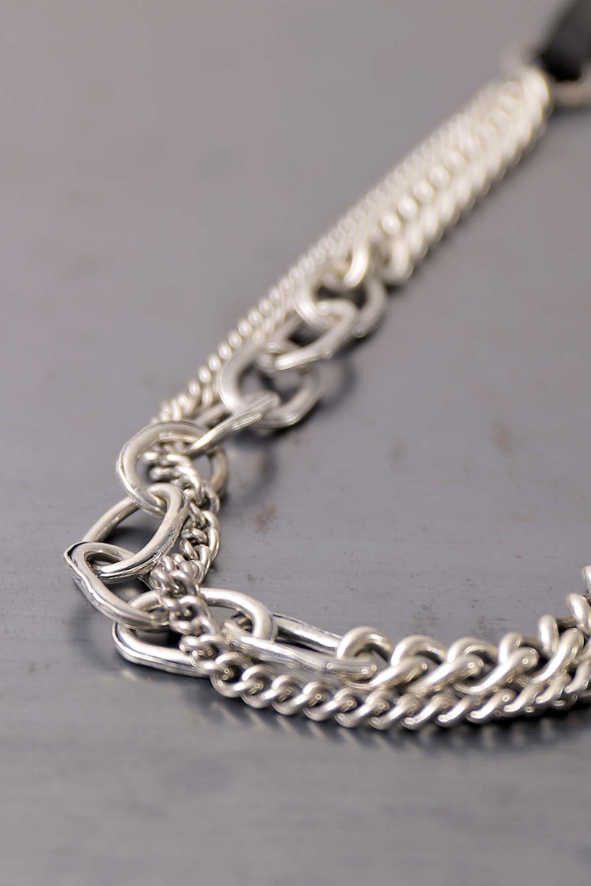 【GOTI】 MIXED CHAIN＆LEATHER NECKLACE_CN1978