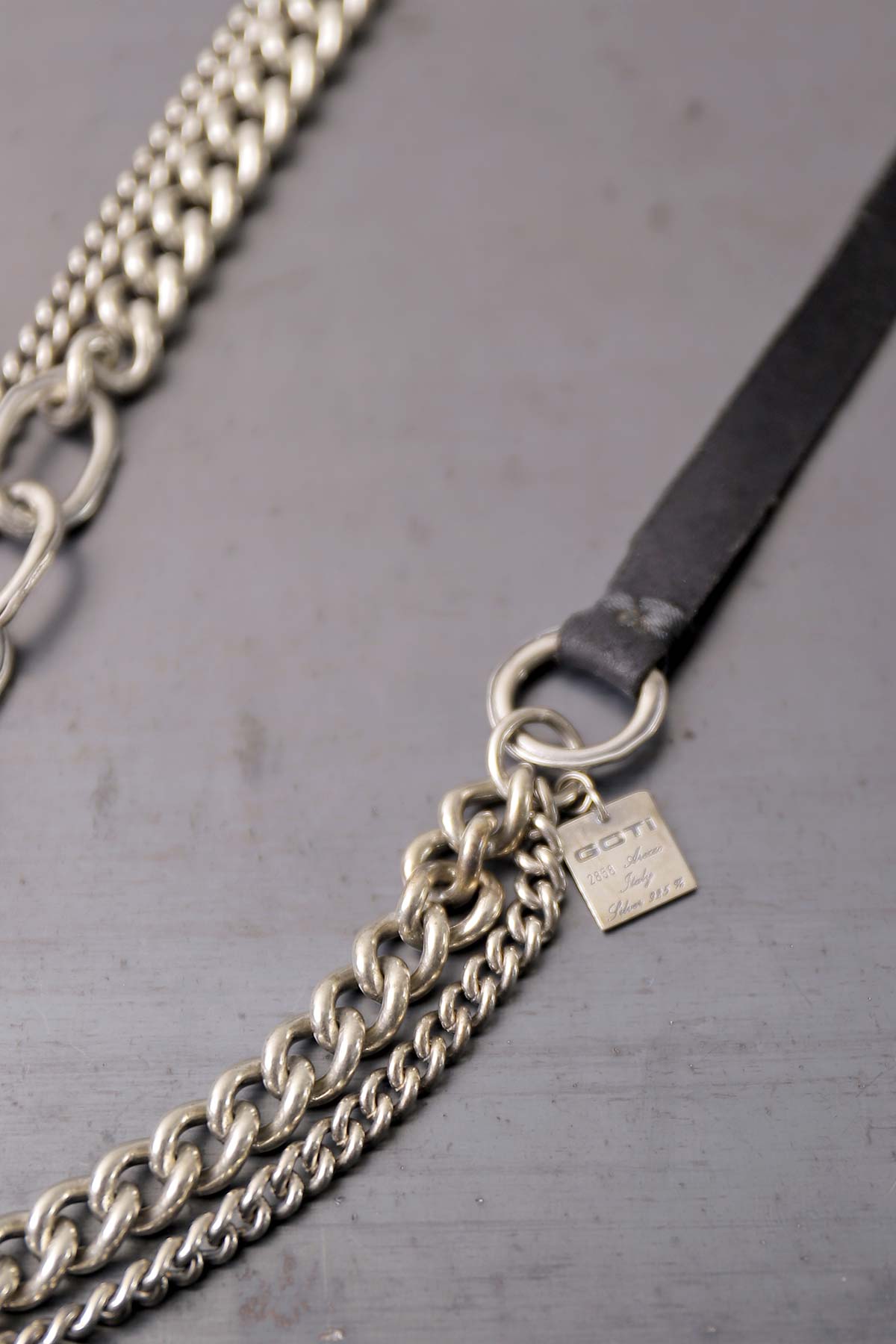 【GOTI】 MIXED CHAIN＆LEATHER NECKLACE_CN1978