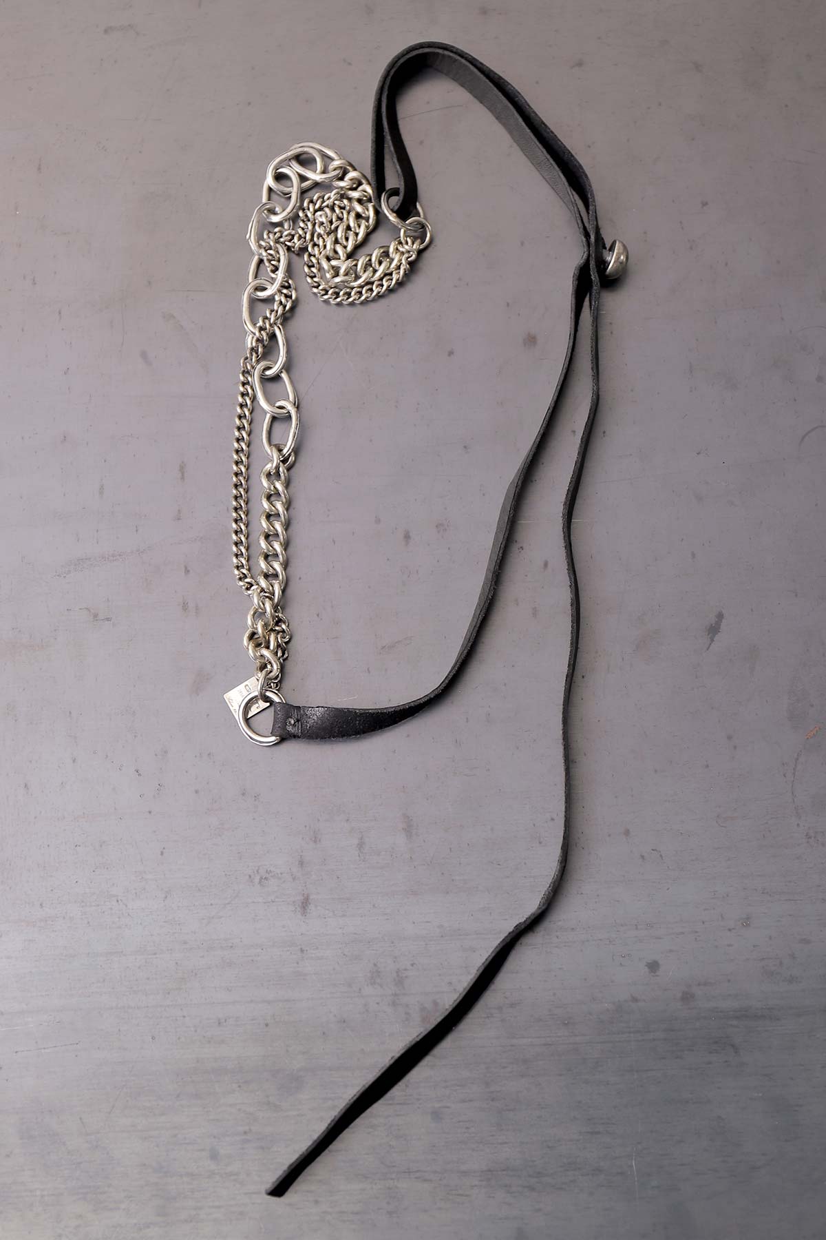 【GOTI】 MIXED CHAIN＆LEATHER NECKLACE_CN1978